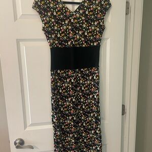 Tory Burch Black Floral Maxi Dress
